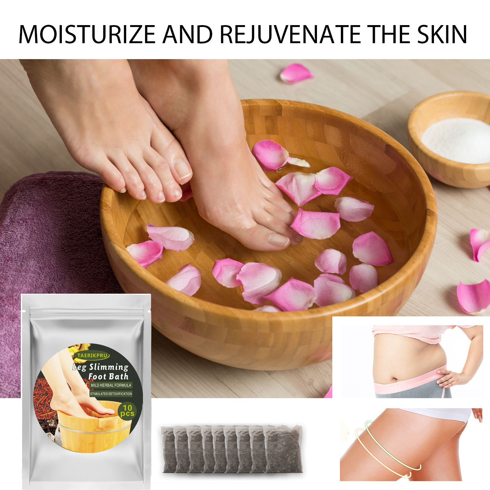 Cross-border exclusive mugwort foot bath package with ginger foot soak to relieve calf muscle tension, dispel dampness and cold, foot care bath