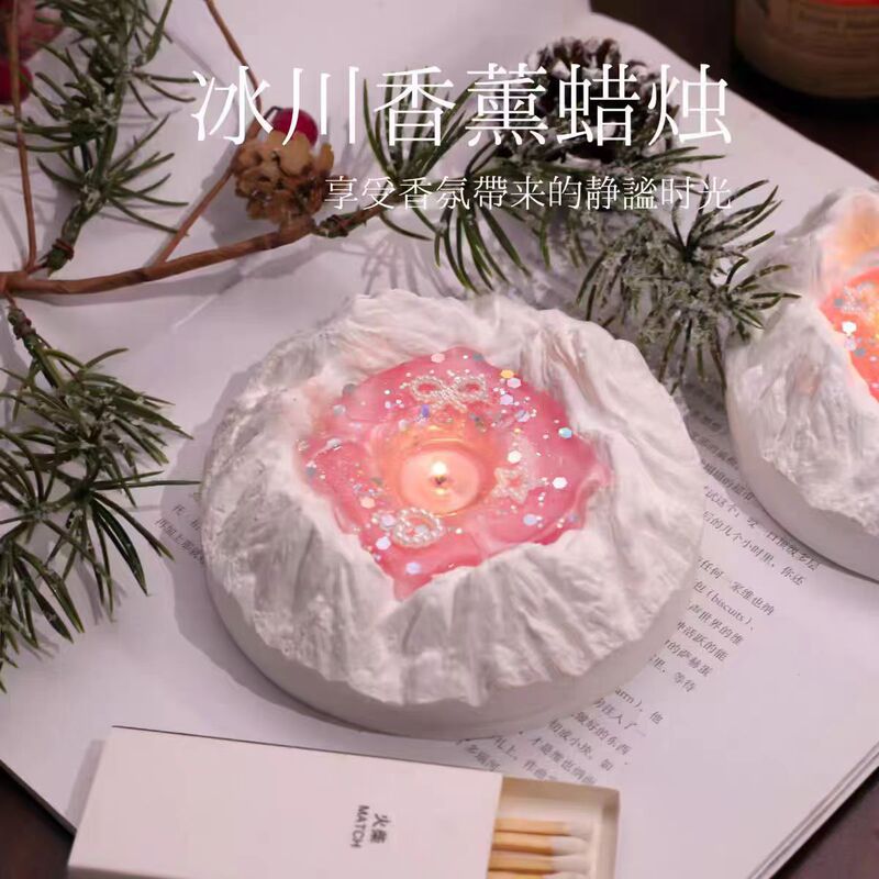 Iceberg Gypsum Aroma Candle Incense Home Indoor Lasting Aroma Bedroom Glacier Aroma Candle Hand Gift