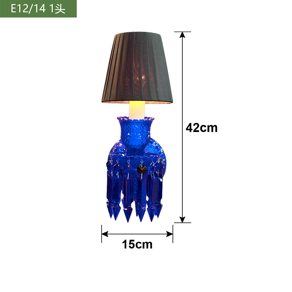Luz de lujo de cristal francés lámpara de pared de fondo de la sala de estar moderna y simple dormitorio cabezal de cama pasillo lámpara retro