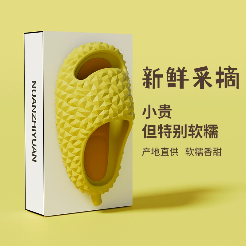 Ощущающие тапочки для женщин, летние парные забавные модные домашние тапочки на толстой подошве из дуриана для мужчин