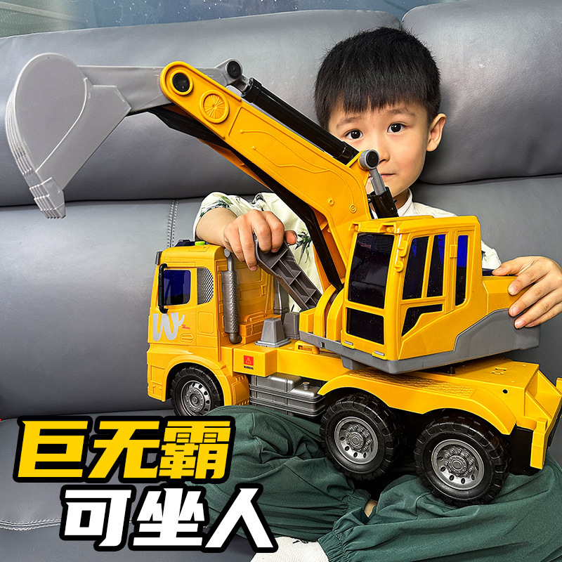Large Model Children's Boy Simulation Model Toy Construction Vehicle Excavator Toy Mixer Truck Truck