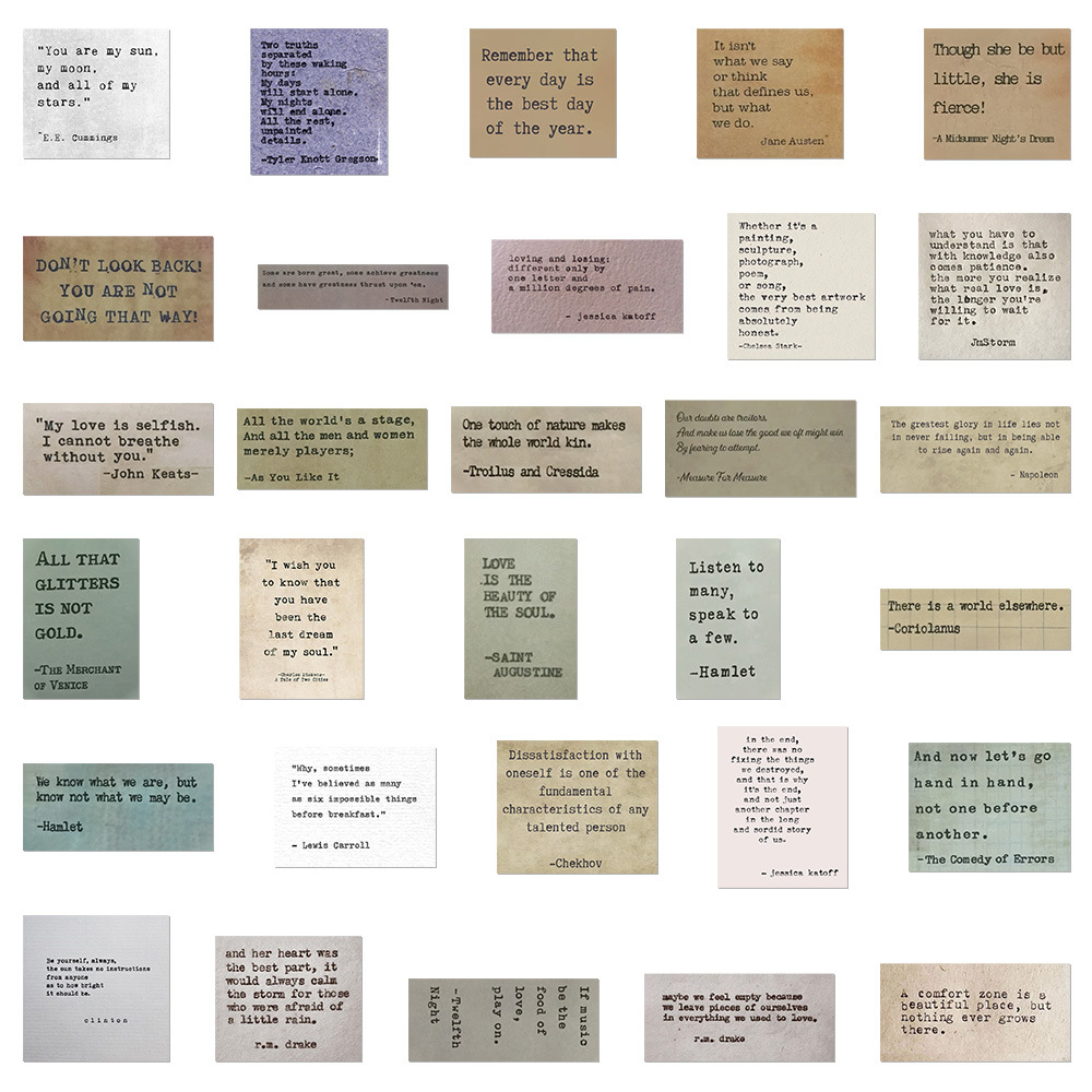 60 europeo y americano retro famoso palabras pegatinas portátil teléfono caso decorativo impermeable pegatinas