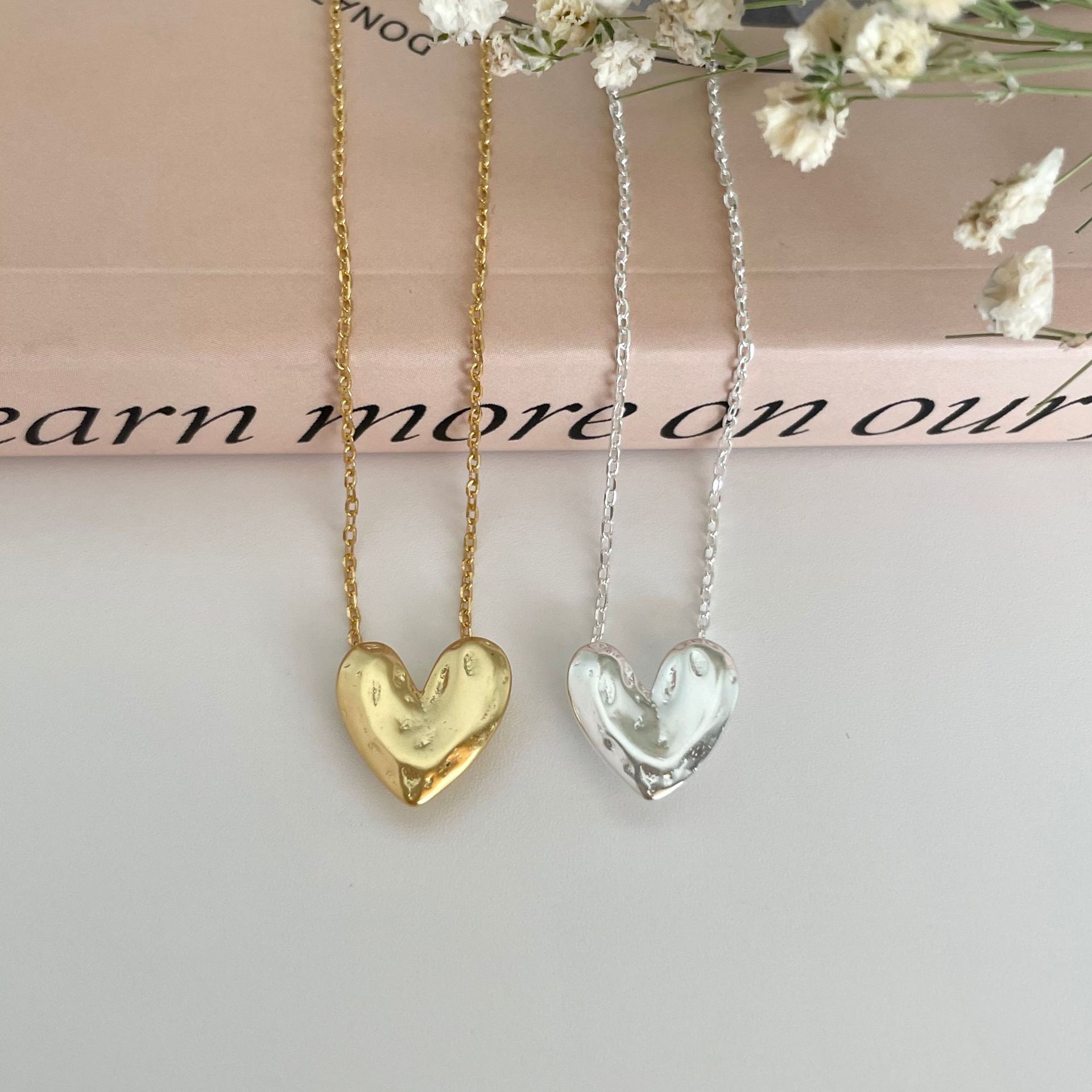 1 Piece Quantity 925 Sterling Silver Cable Chain Heart Shape Pendant Necklace