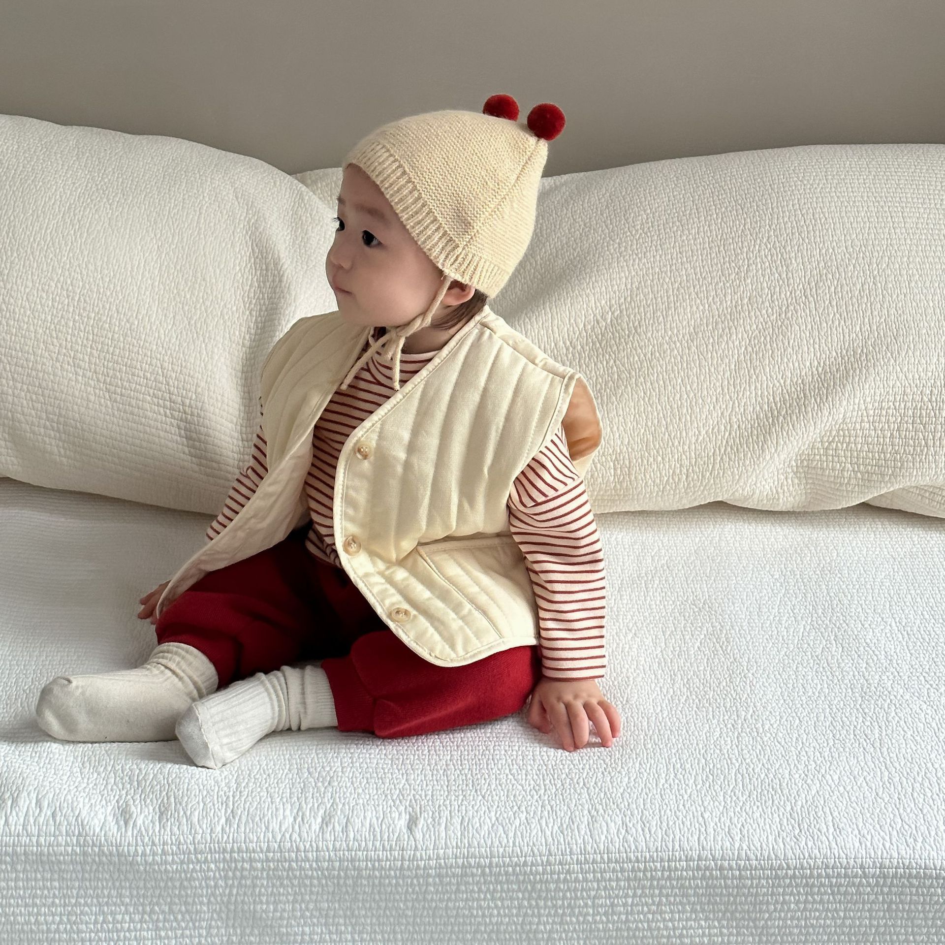 Niños y Niñas ropa de abrigo chaleco bebé Outwear 2023 Otoño e Invierno estilo coreano ropa de bebé Chaleco de algodón