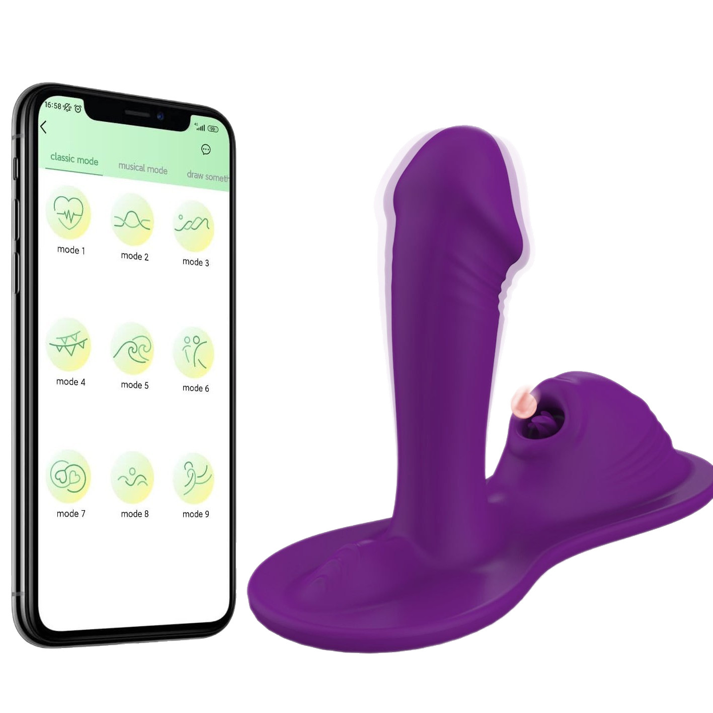 App Remote Control Vibrating Anal Plug with Suction and Tongue-Like Motion — detail image 14