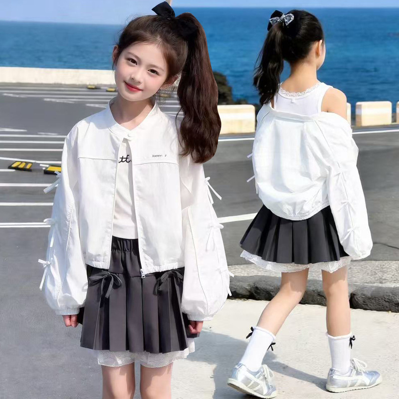 Sweet Girl Bow-Knot Stylish Sun-Protective Jacket 2026 New Trendy Girls' Spring and Summer Outerwear for Children