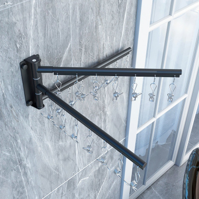 SEAT Space aluminum Drying rack balcony Socks clip fold rotate Wall hanging Socks Drying clip Shelf