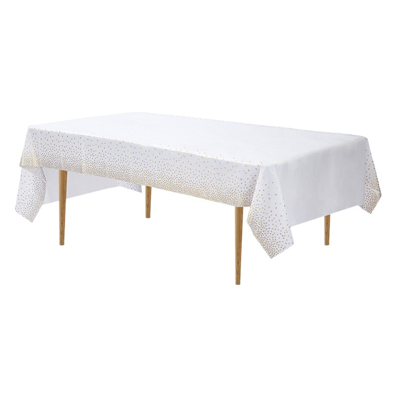 Amazon desechable PEVA mantel espesado impermeable aceite estrella de oro Polka Dot fiesta cumpleaños mantel al por mayor