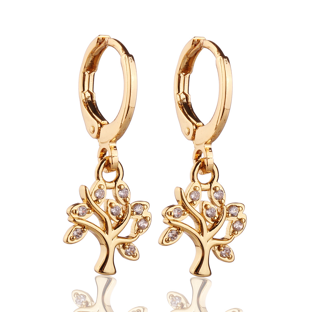 AliExpress Independent Station Hot Sale Jewelry Supply Copper Micro Inlaid Zircon Lucky Tree Elephan