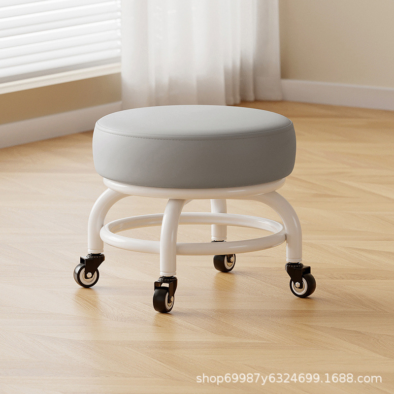 Rueda universal taburete pequeño polea doméstica taburete redondo para cambiar zapatos limpiador taburete bajo con artefactos mágicos para niños pequeños taburetes silenciosos