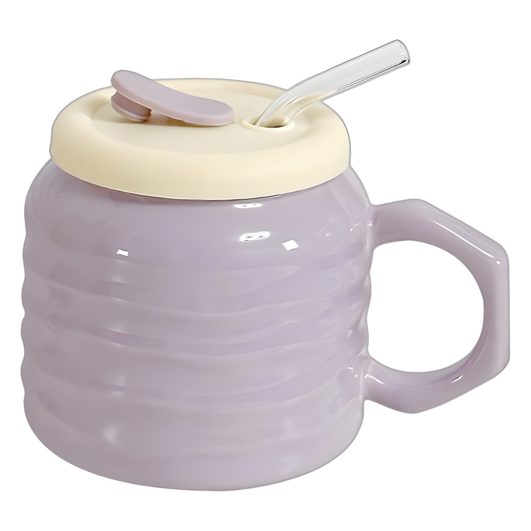 Hermosas tazas de paja de cerámica, tazas de oficina en el hogar con tazas de agua cubiertas, tazas de gran capacidad para niñas, tazas esmaltadas para hombres