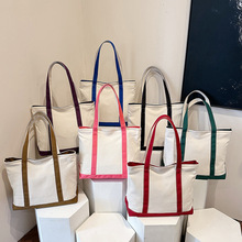 亚马逊跨境帆布包大容量女包韩版时尚帆布包简约单肩包手提托特包