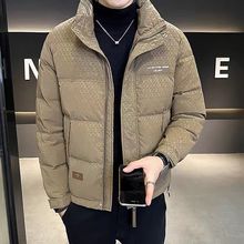 年爆款格子男士羽绒服季潮牌立领男士都市简约保暖羽绒服批发