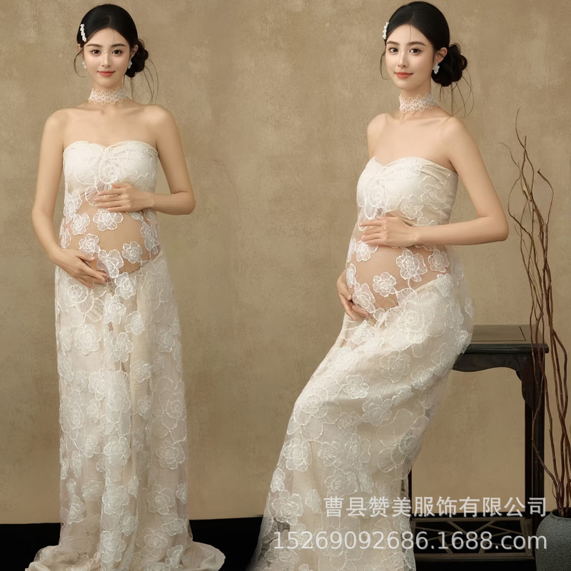 New Style Maternity Photography Outfits for Photo Studios, French-Style Fresh and Elegant Atmosphere, Pregnant Mom Belly Photoshoot Indoor Clothing New Style Maternity Photography Outfits for Photo Studios, French-Style Fresh and Elegant Atmosphere, Pregnant Mom Belly Photoshoot Indoor Clothing