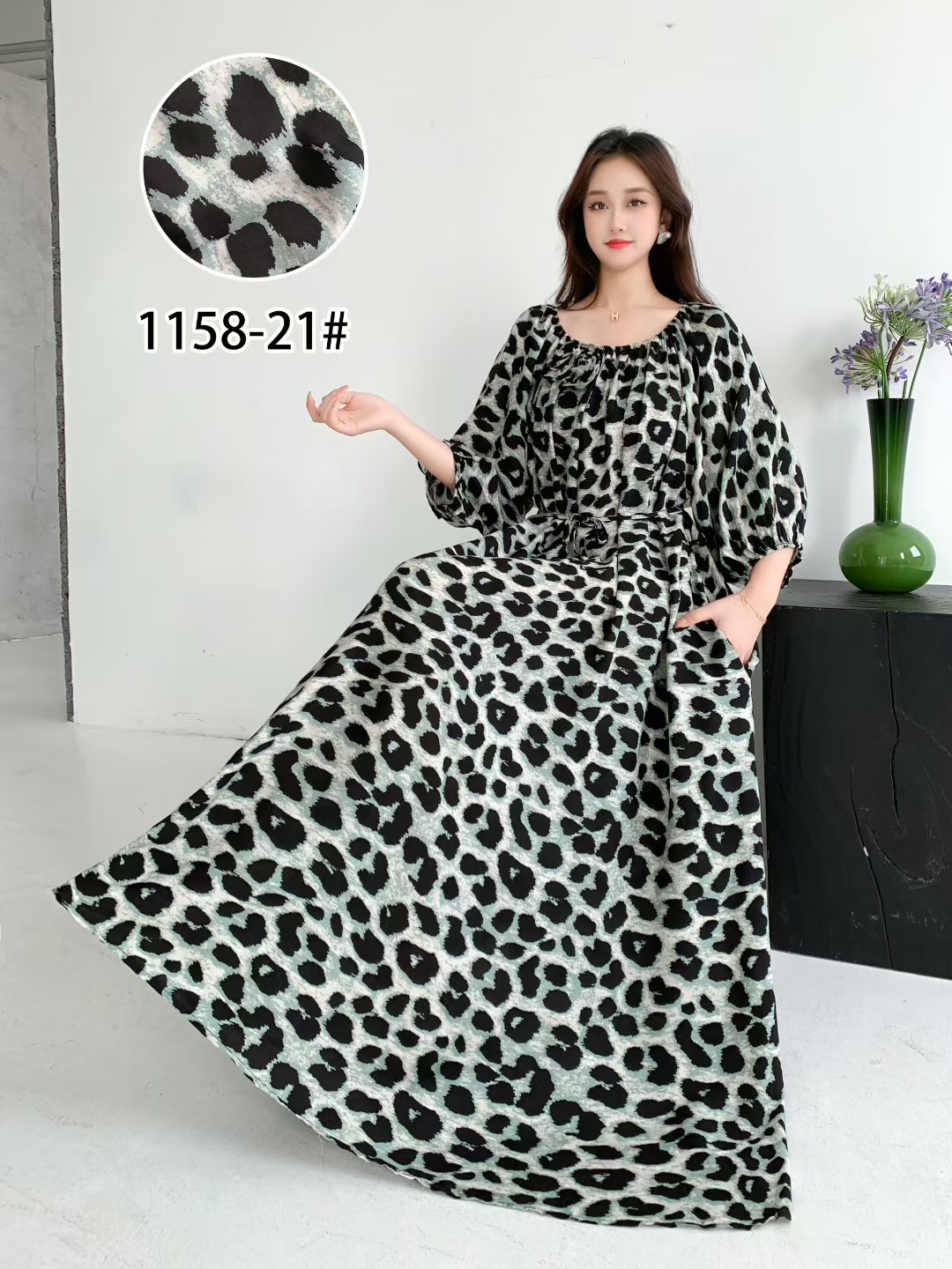 Ropa de mujer de talla grande transfronteriza europea y americana, vestido informal de algodón largo hasta la rodilla, holgado y cómodo, para verano, ropa de maternidad.