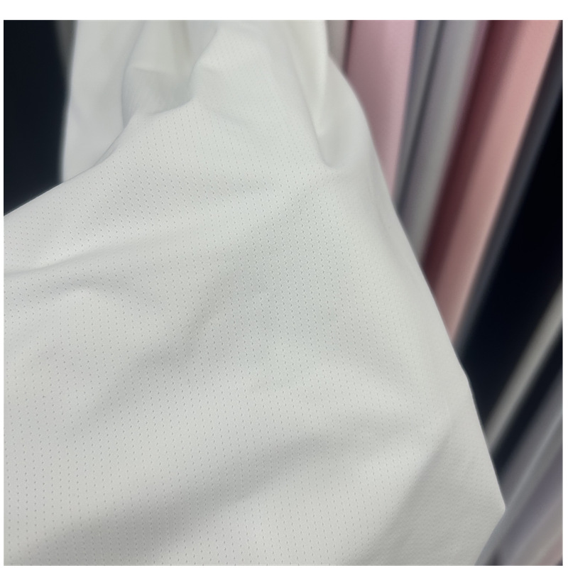 Tejido de hielo de nylon poroso fino, máscara solar de nylon elástica, máscara solar, ropa solar, tela UV50 +