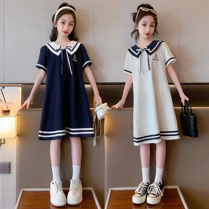 女童连衣裙夏装新款韩版学院风公主裙中大儿童装中小学生裙子夏季