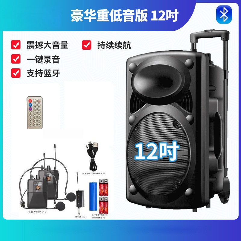屋外の広場のダンスの音響の12インチの大きい音量は携帯用の歌のbluetoothのスピーカーの耳の麦の露店を持って売ります。|undefined