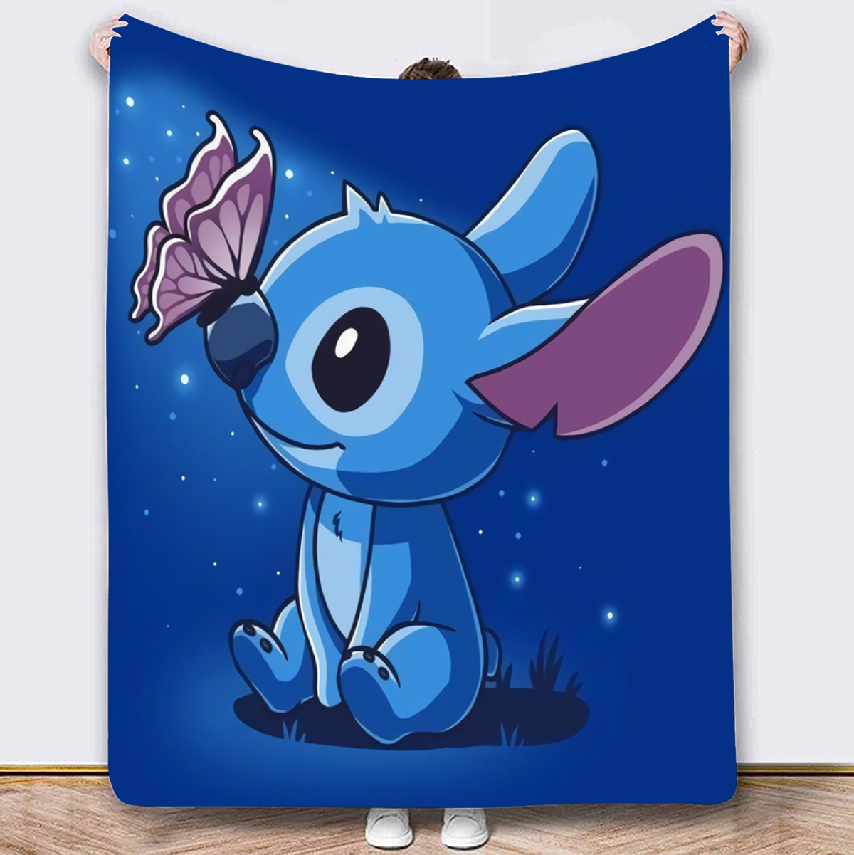 Stitch crossover TEMU explosión manta impresión de dibujos animados Stitch anime franela manta sofá manta