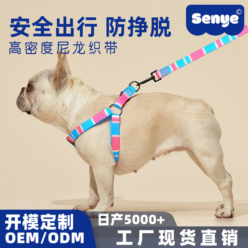 狗狗牵引绳狗绳子狗链子泰迪小中大型犬防挣脱背心式印花胸背带|undefined