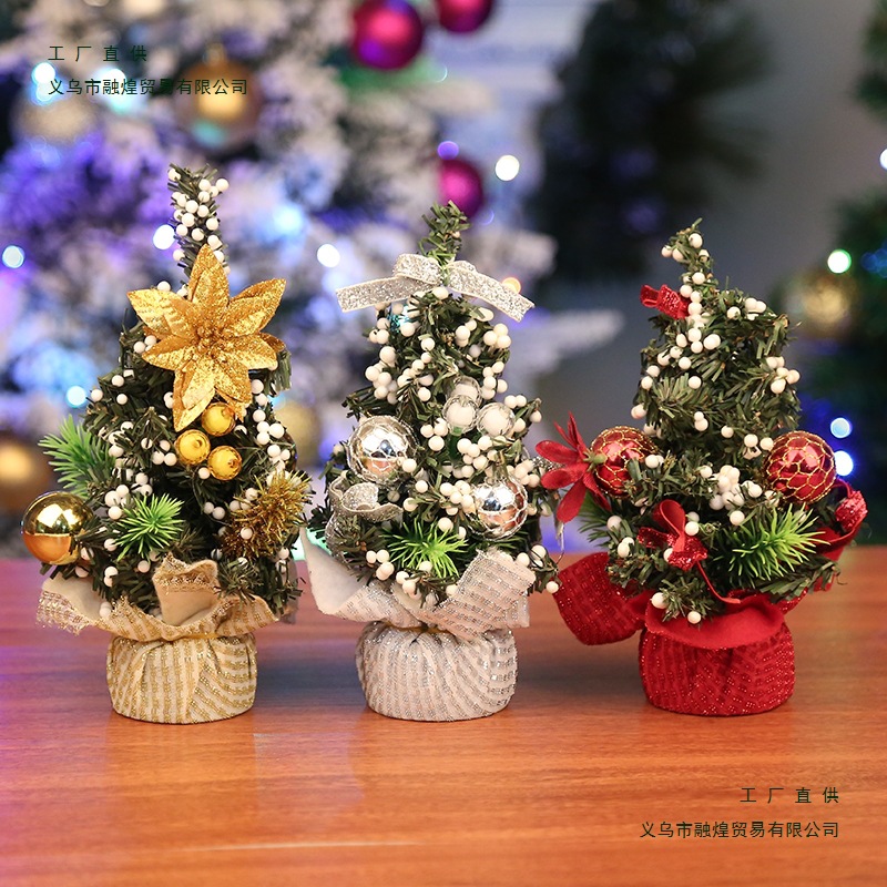 christmas decorations 20cm mini small christmas tree shopping window desktop decoration small gift christmas tree