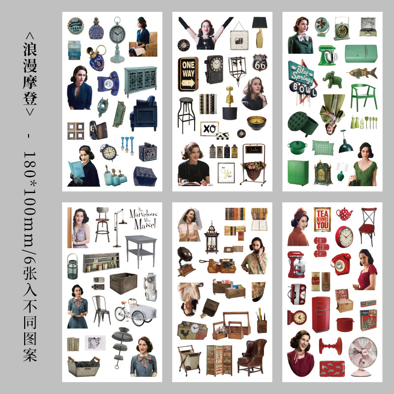 Nostálgico coleccionista diario pegatinas transfronterizas retro pegatinas de Niños Americanos creativo Goka Diario material pegatinas