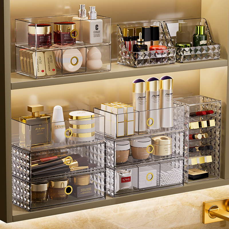 Agada mirror cabinet storage box bathroom washroom sink mirror cabinet lipstick dressing table cosmetic storage rack