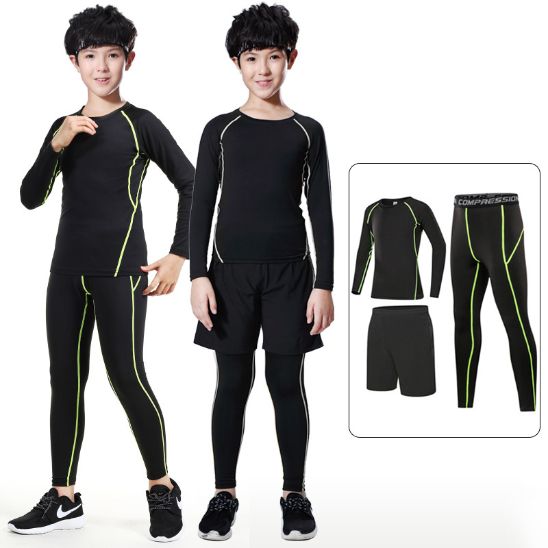 Children's Tight Clothes Training Clothes Autumn and Winter Boys Basketball Base Clothes Sports Suit Long Sleeve Quick-drying Clothes Football Running Children's Tight Clothes Training Clothes Autumn and Winter Boys Basketball Base Clothes Sports Suit Long Sleeve Quick-drying Clothes Football Running