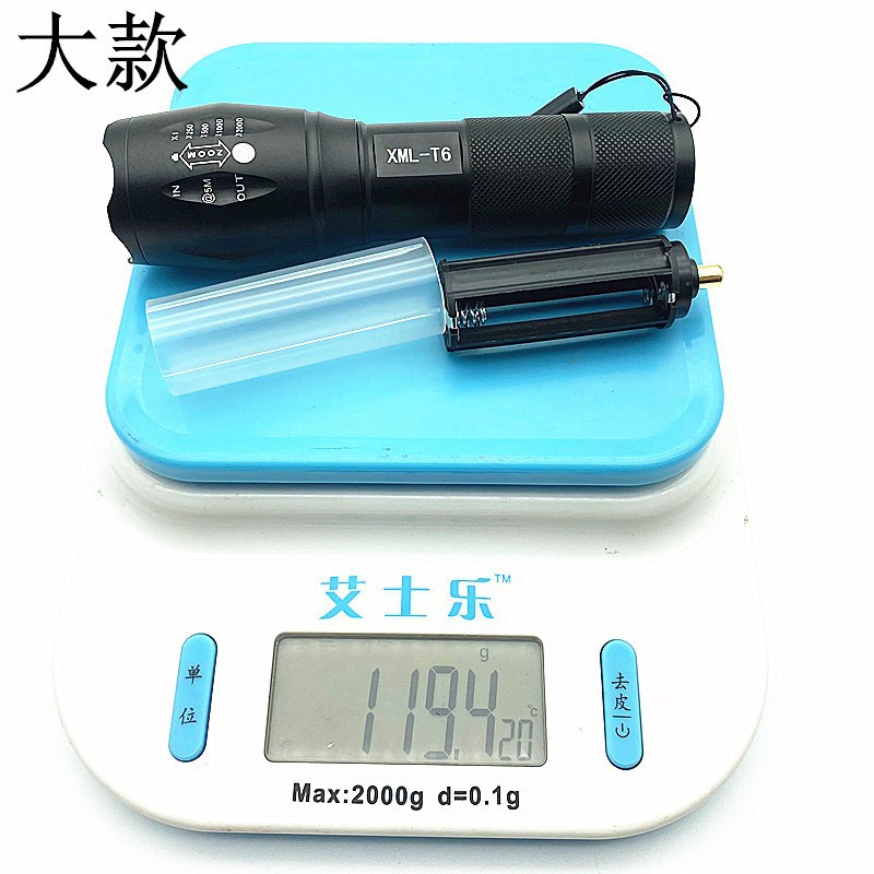 Aleación de aluminio caliente transfronteriza A100 linterna T6 lámpara de perlas de zoom telescópico Amazon mini linterna