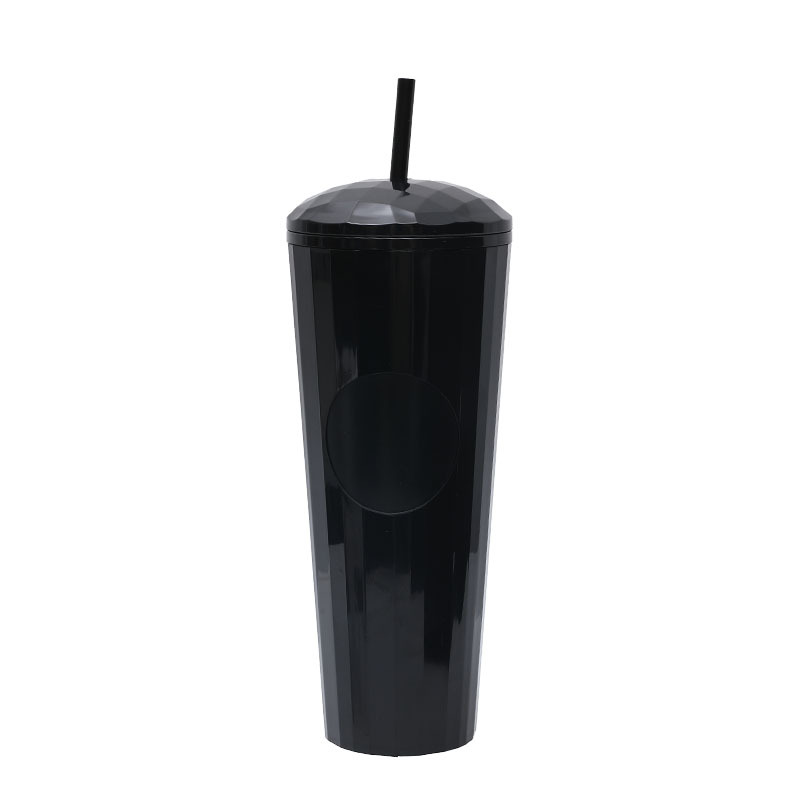 Suministro directo de fábrica nueva taza de bebida directa taza de agua spot taza de paja taza de plástico creativo femenino de verano taza de bebida fría portátil