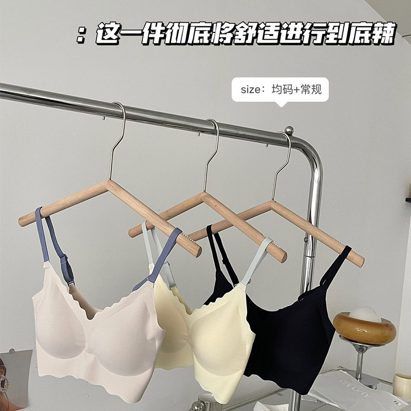 Primavera y el verano estilo japonés nuevo contraste color Seamless Wireless correa de las mujeres ropa interior belleza back push up mama transpirable sujetador