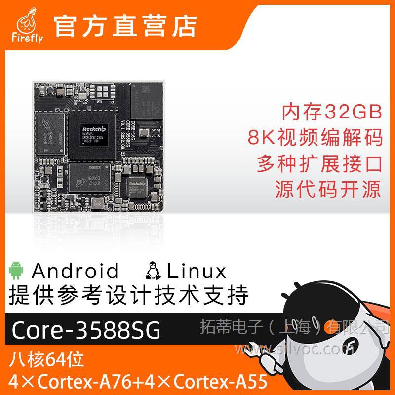 Core-3588SG 8K AI核心板Cortex-A76 BGA封装6TOPS RK3588S瑞芯微