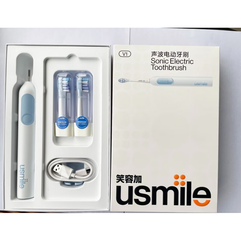 Smile Plus V1 Electric Toothbrush Newly Upgraded Soft-Bristled Sonic Teeth Cleaning Smart Gift Box Manshan White