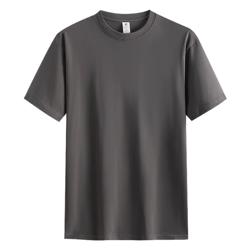 Прямая трансляция популярная хлопковая Футболка с открытыми плечами и короткими рукавами с круглым вырезом, однотонная мужская и женская белая футболка Свободная рекламная рубашка