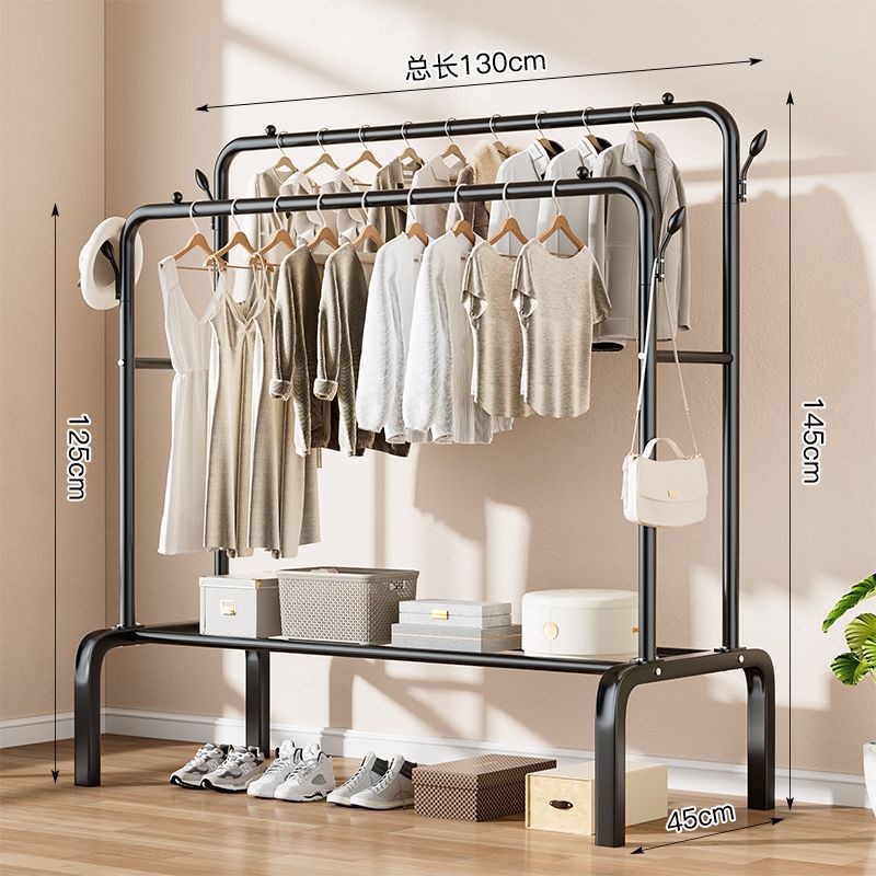 블랙 강화 더블 폴 130cm + 코트 후크