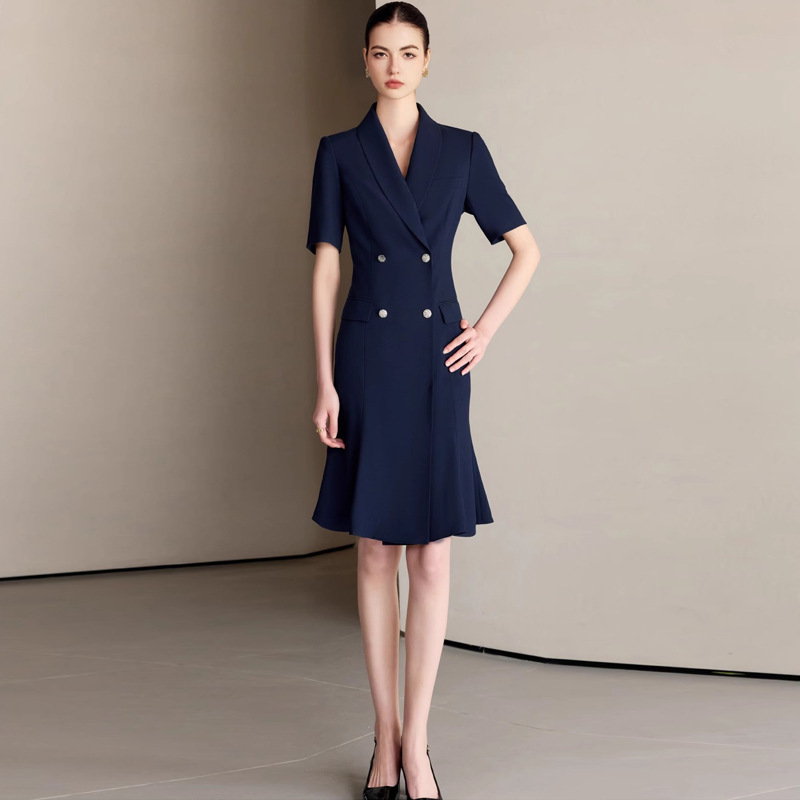 Ad Professional Suit Dress for Women 2025 New Summer Elegant Slim Goddess Style Formal Occasion Fishtail Skirt