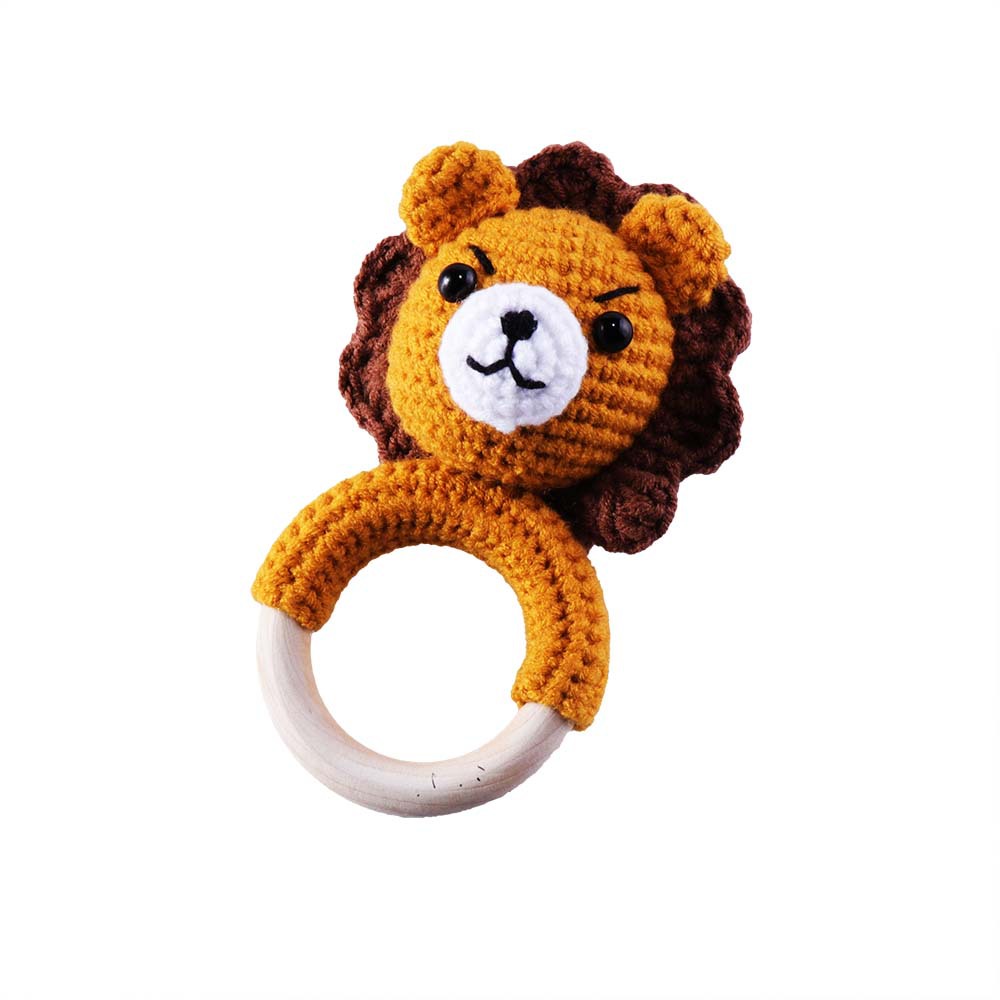 Baby Knitted Rattle Bell Wooden Ring Sounding Rattle Toy Rattle Toy Baby Soothing Doll Hand Crocheted Weaving display picture 16