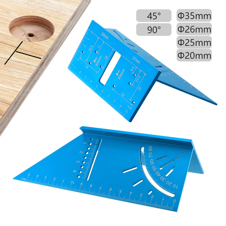 Woodworking multifunctional angle hinge hole positioning drawing…