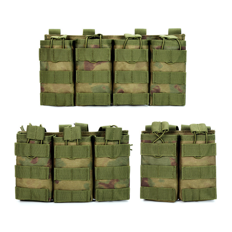 Outdoor Tactical Triple Magazine Bag Multi-Functional Walkie-Talkie Cosmetics Bag Two-Link Four-Link Field Molle Accessory Bag