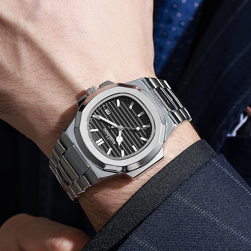 Herrenuhr Parrot Quartz Spiral Simple Calendar Net Red Luminous Steel Belt Watch Herrenmode Business_voghion.com