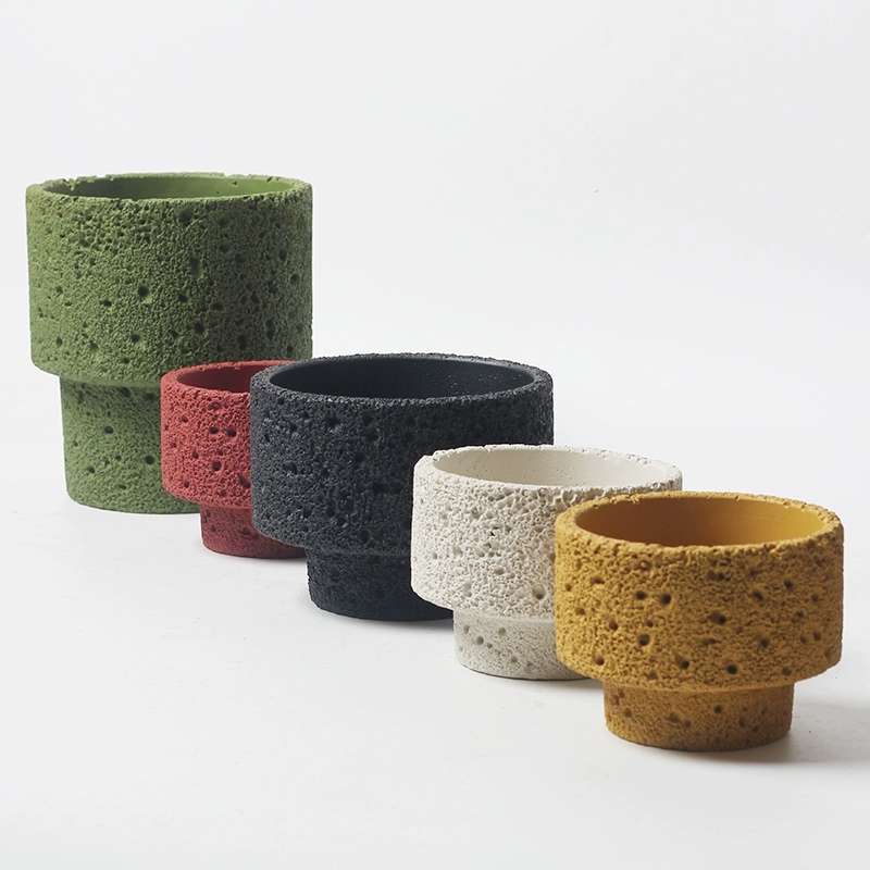 Скандинавская индивидуальность минималистичный ветер лунный текстурированный мясистый горшок комнатный цементный цветочный горшок высокого калибра новый