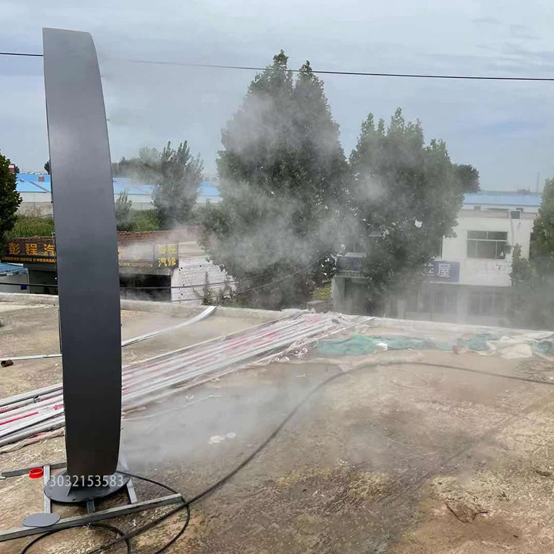 直径两米一哑光灰色水雾门 农庄造景网红拍照打卡镜面烟雾门厂家