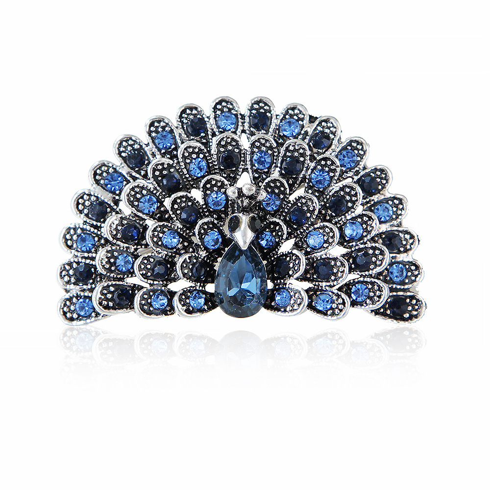 Spilla a forma di pavone con strass in lega retrò alla moda coreana, personalità creativa, abbigliamento da donna, spilla per gioielli_voghion.com