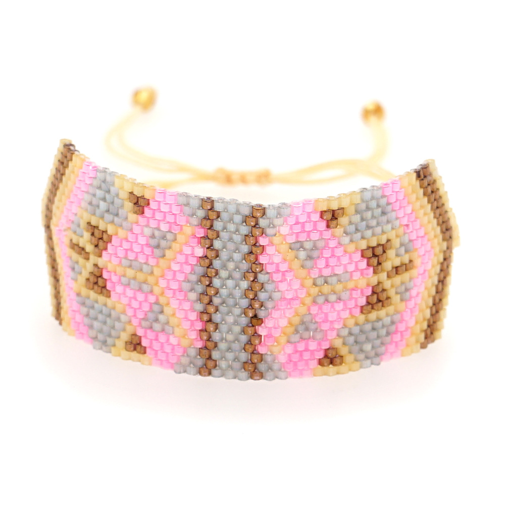Bohemian Miyuki bead woven beaded geometric bracelet