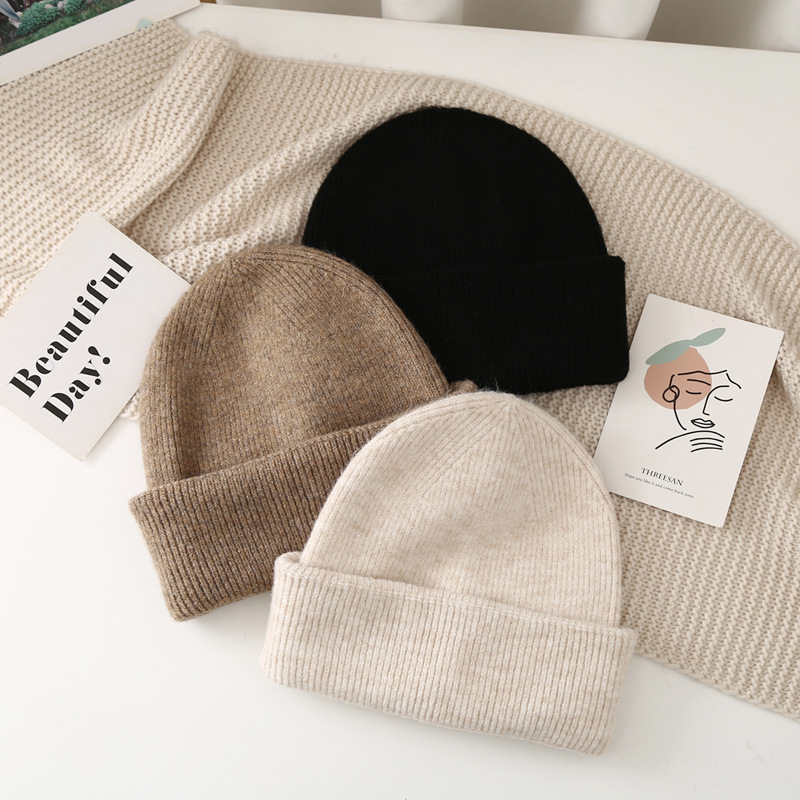 Trendy Knitted Winter Beanie Hat For Men Warm Wool Skullies_voghion.com