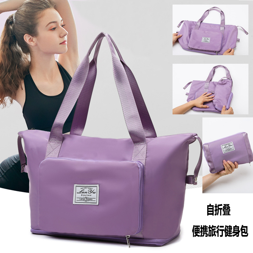 Wholesale folding travel bag female shor...