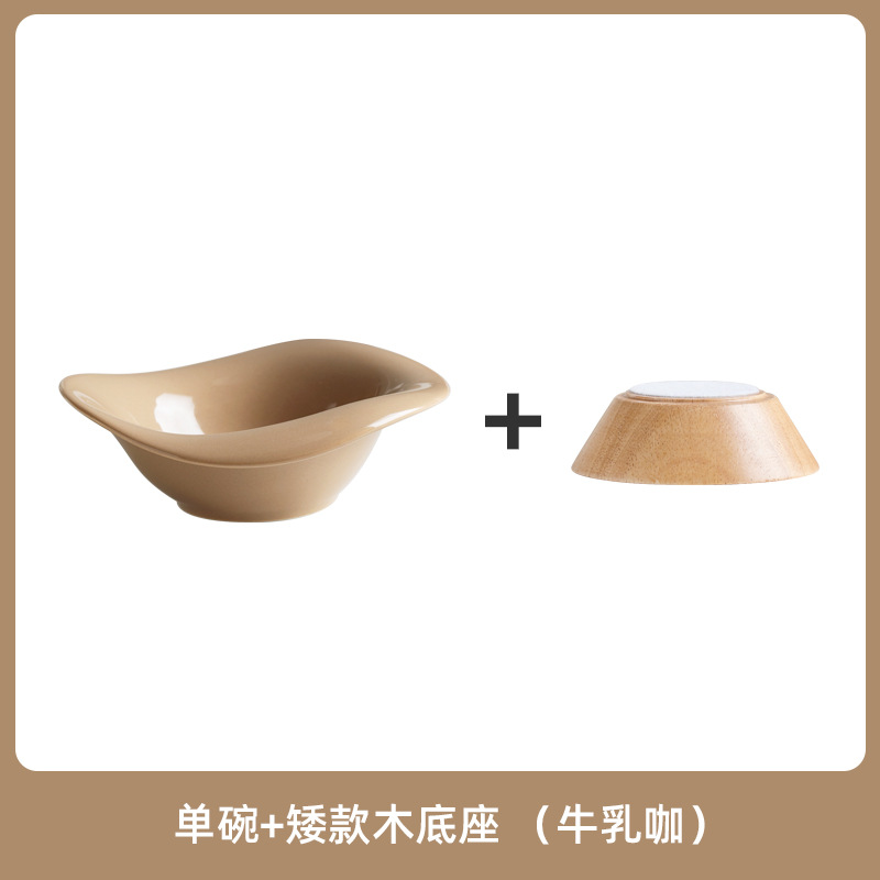 Dividir tazón de fuente del gato de cerámica Pet Bowl alto pie boca oblicua protección del cuello anti-golpe tazón de fuente de comida para gatos tazón de fuente de perro al por mayor