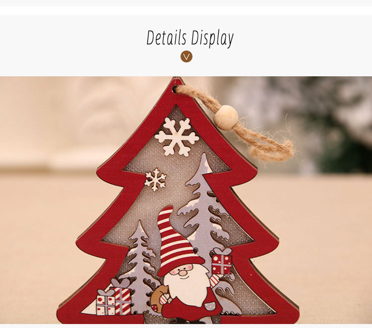 Großhandel Neue Weihnachtsbaum Holz Leuchtende Anhänger Ornamente Nihaojewelry display picture 9