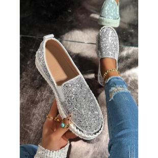 P 93107 Sequined Platform Slip-on Shoes ��Ƭˮ荺�ב���Ь