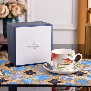 Cross-border European Retro Illustration Weijia Manor Western Dessert Plate Coffee Cups and Saucers Cafe suit Combination